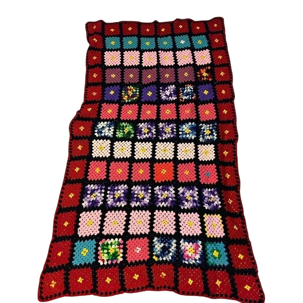 Handmade Granny Square Blanket Throw Afghan Quirky Unique‎
